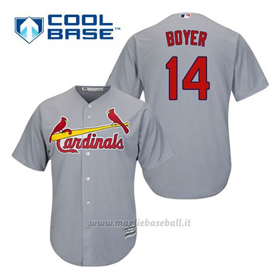 Maglia Baseball Uomo St. Louis Cardinals Ken Boyer 14 Grigio Cool Base